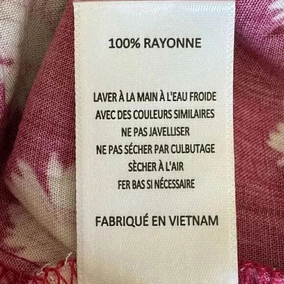 Lush Ranya Faux Unlined Floral Burgundy Berry Cream White Wrap Cropped XXL #1896 - Picture 11 of 13